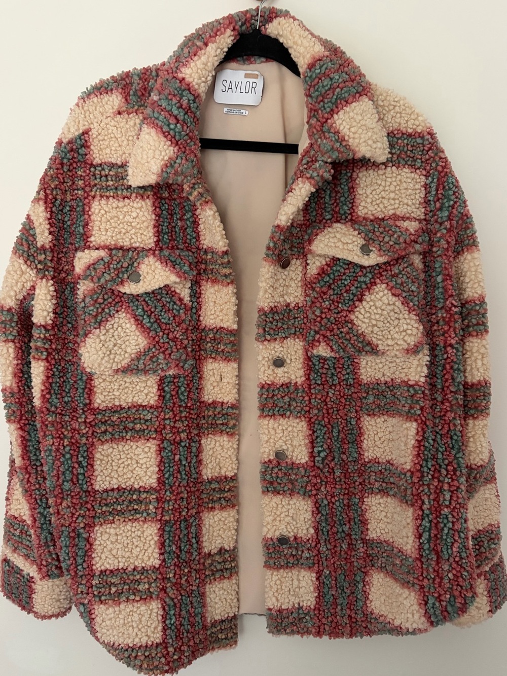 Saylor Loria Plaid Shirt Jacket L